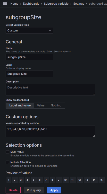 Dashboard Variable