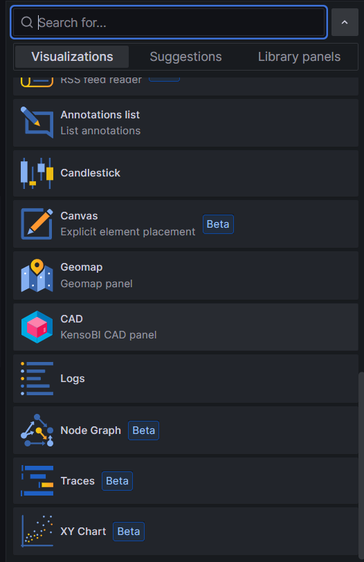 Select CAD panel