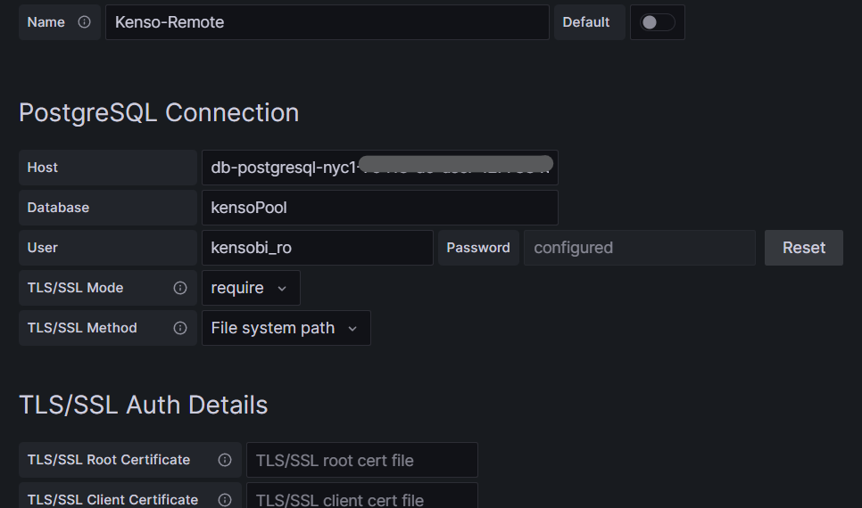 Set Postgres settings